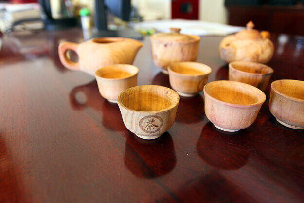 茶具摆盘特写